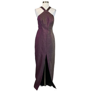 Aidan Mattox Sleeveless Cut Out Column Evening Gown Purple Size 6 Formal Dress